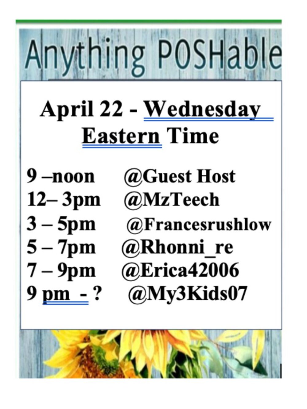 MzTeech Anything POSHABLE Share Show with Pam.